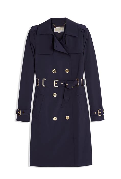 michael kors blue trench jacket|michael kors trench coat men.